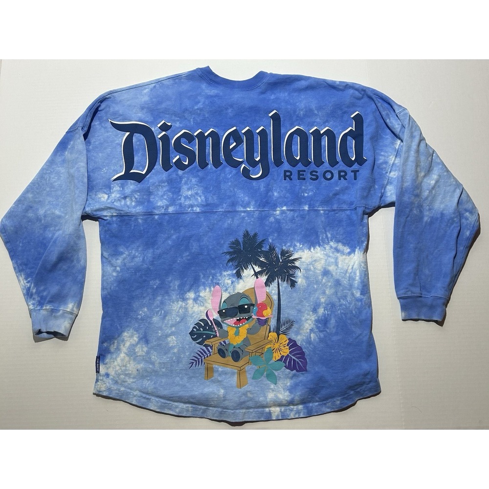 Disney Spirit Jersey Lilo & Stitch Long Sleeve Tie-Dye T-Shirt Size Large EUC